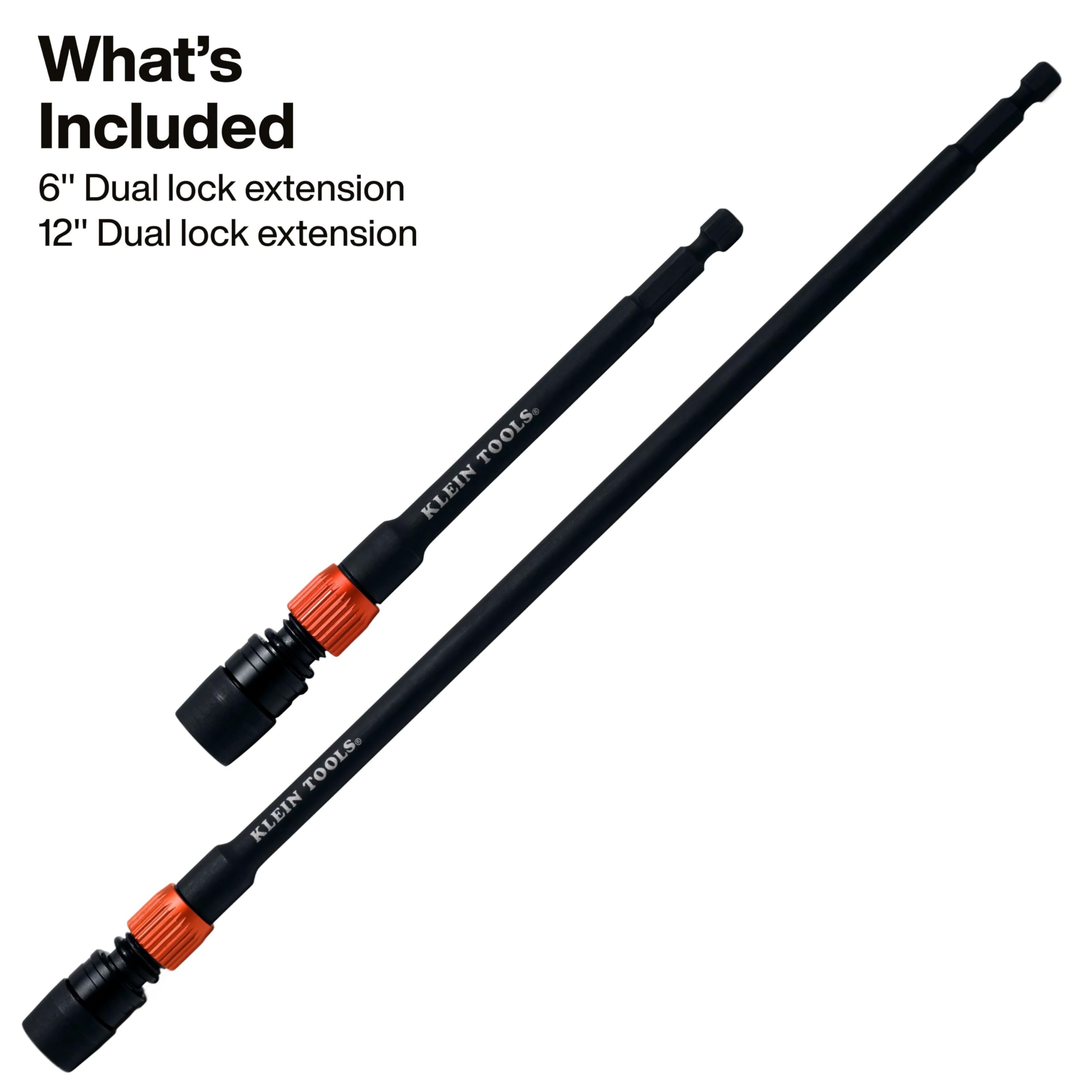 Klein Tools 80208 6 and 12-Inch Dual-Lock Extension Set, 1/4-Inch